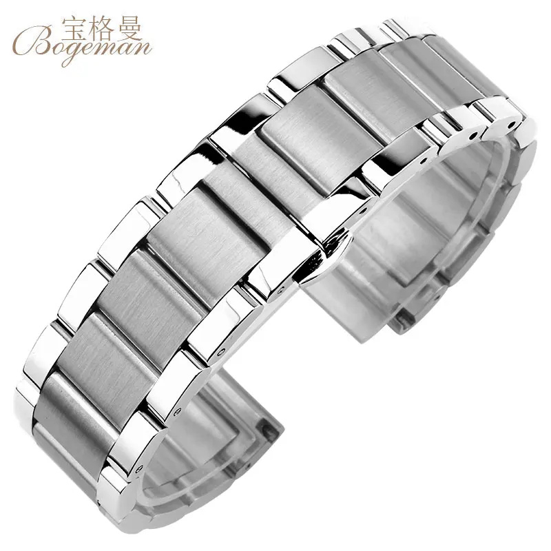Solid 316L Stainless Steel Watchbands Silver 18mm 20mm 21mm 22mm 23mm 24mm Metal Watch Band Strap Wrist Watches Bracelet+tool | Наручные