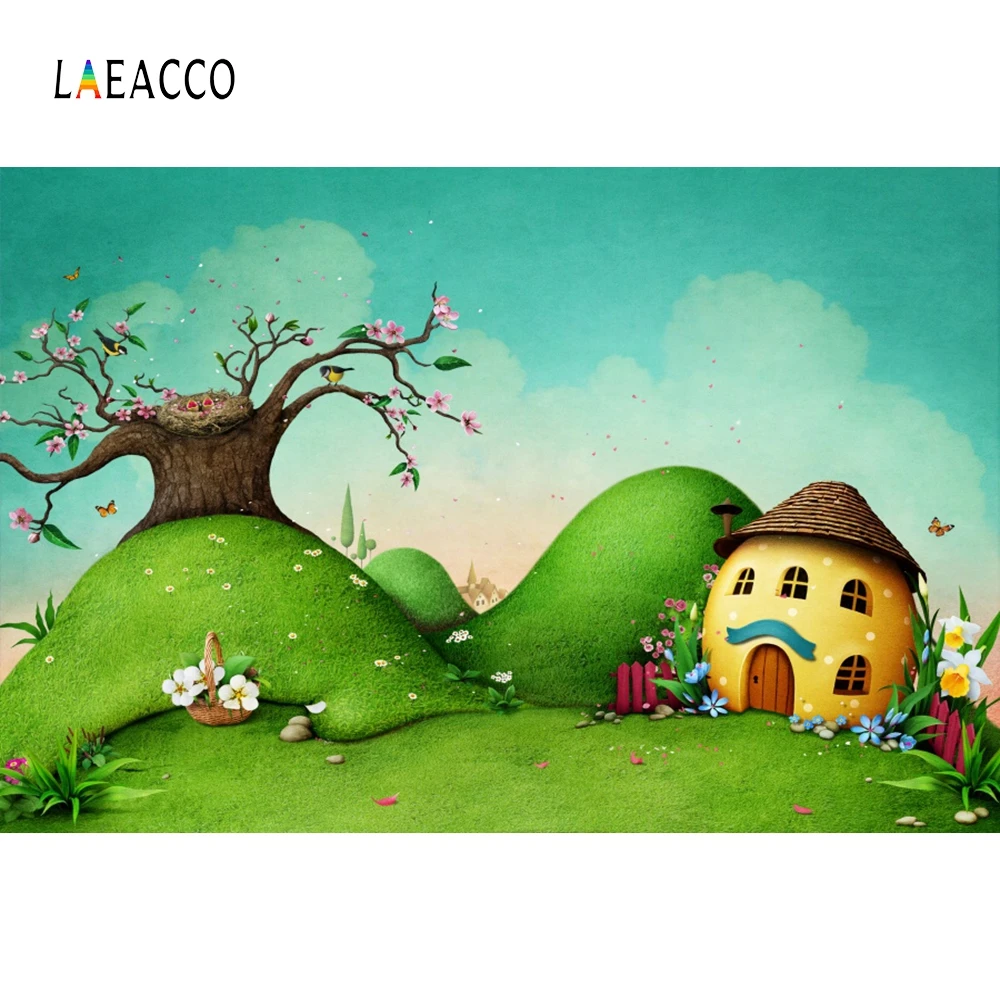 Laeacco мультфильм Ангел Эльф цветы сцена ребенок дети фотографии фоны Dreamlike