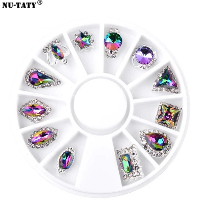 

Nu-TATY Nail Manicure turntable jewelry Flame drill Multicolored shaped AB drill does not fall bottom colorful glass drill nail