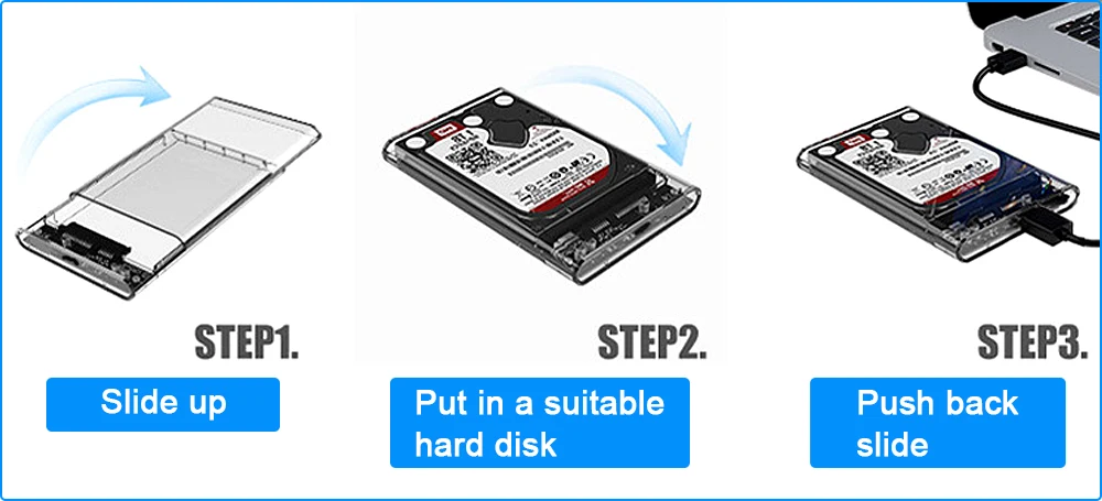 CHIPAL 5 Гбит/с прозрачный 2," HDD чехол SATA 3,0 на USB 3,0 внешний корпус жесткого диска для 2 ТБ SSD HD Box UASP протокол