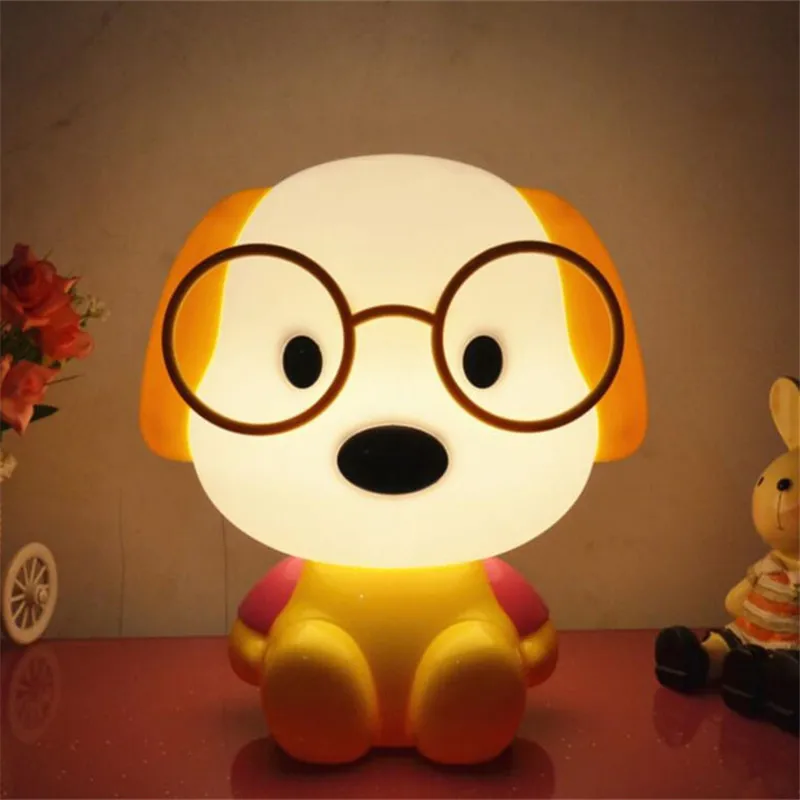 

Led Night Lights Cute Cartoon Dog Beer Rabbit Desk Lamp Creative Bedside Light Luminarias For Kid Children Room Decor or Gift