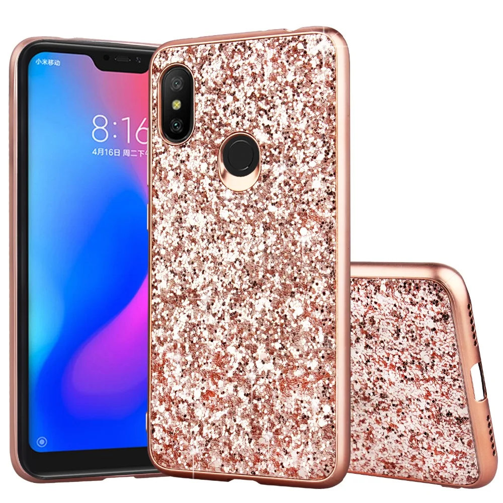 Bling Glitter Sequin plating Case For Xiaomi Redmi Note 5 Pro Global Version Cover Case For Redmi 7 Note 6 k20 mix 3 mi 9 capa xiaomi leather case custom