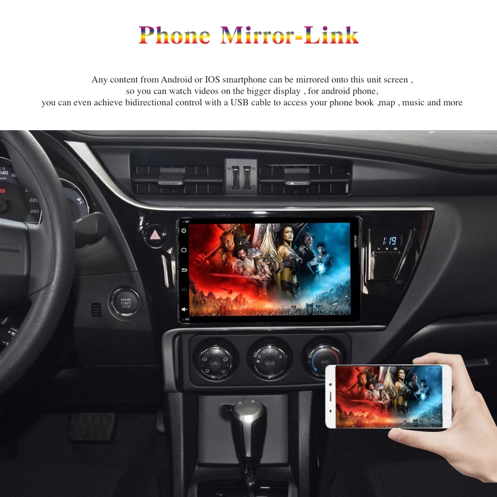 Excellent Android 9.0 Car Radio 2 Din GPS Navi for Toyota Corolla Auris Fortuner Auris innova 2017 2018 PX6 DSP IPS 4Gb+64Gb RDS WIFI BT 5