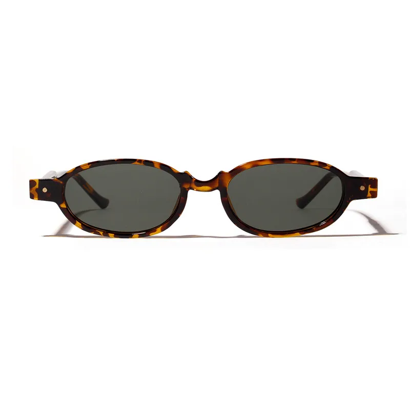 XojoX, маленькие овальные солнцезащитные очки, Женские винтажные Модные солнцезащитные очки, дизайнерские женские очки в стиле стимпанк, ретро черные очки UV400 - Цвет линз: Leopard
