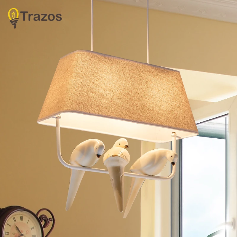 Vögel pendelleuchten vintage lampe harz vogel stoff lampenschirm für ... Vögel pendelleuchten vintage lampe harz vogel stoff lampenschirm für ...