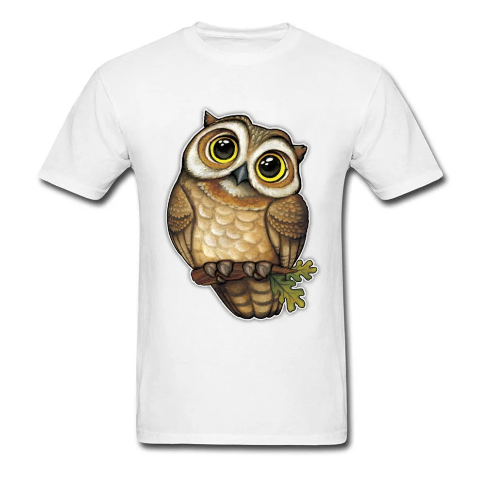 Golden Owl High Quality Men T Shirt Round Neck Short Sleeve 100% Cotton Fabric Tops Shirt Funny Tops T Shirt Drop Shipping Golden Owl white