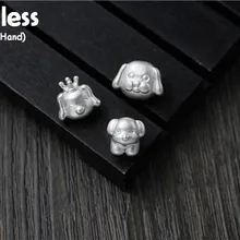 Uglyless Настоящее S925 стерлингового серебра собаки фурнитура для бусин ювелирные изделия DIY Подарочная бижутерия прекрасный разделитель в виде животного, ручная работа из бисера, выводы