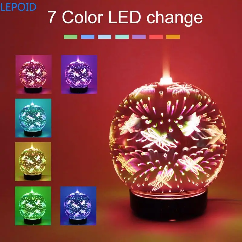 

LEPOID Air Humidifier Aroma Essential Oil Diffuser with Wood Grain 7 Color Changing LED Lights Ultrasonic Mist Maker 100ml