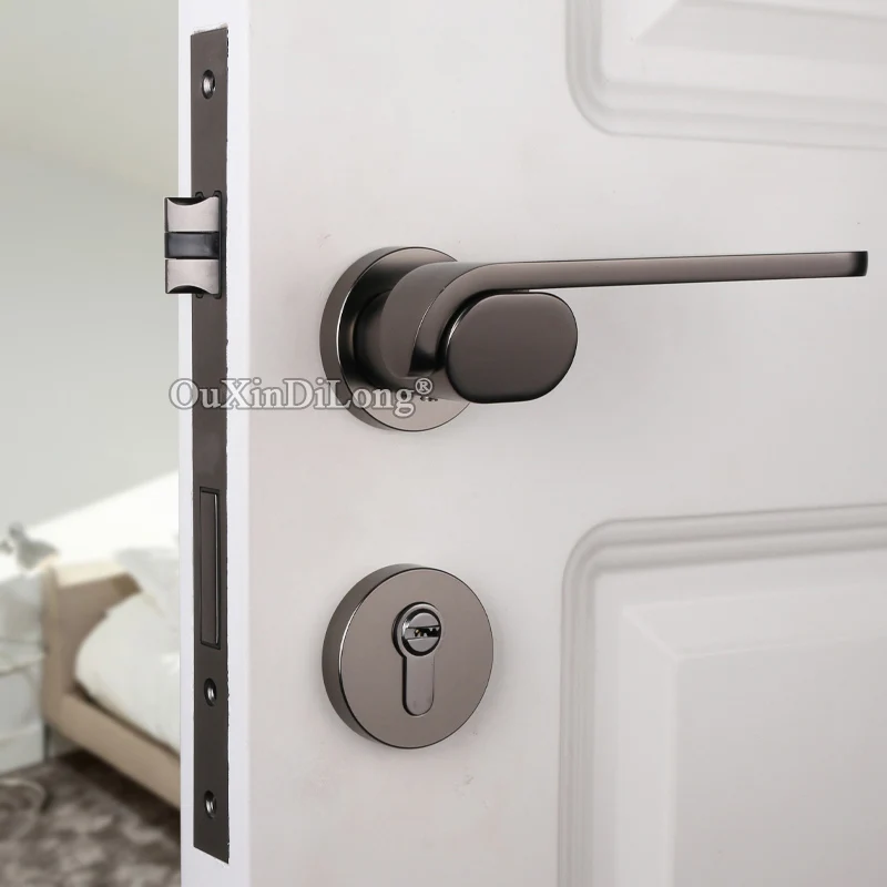  Elegant Luxury European Mute Mortise Door Lock Set Interior Living Room Bedroom Bathroom Silent Doo - 33034510001