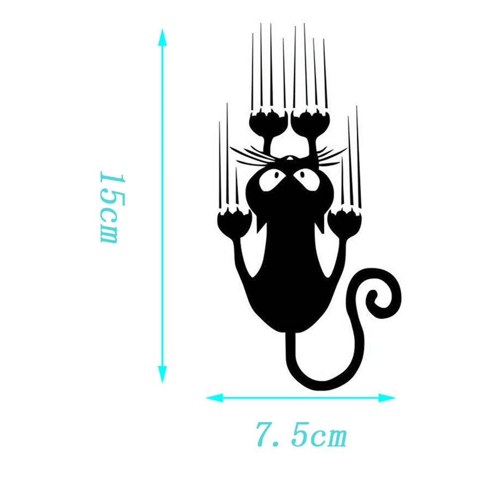 Waterproof Cat Pattern Car Sticker Funny Animal Vinyl Decal Car Window Bumper Stickers Car-styling Car Body Wall Sticker7 (5)