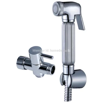 

Brass MaterialToilet Bidet Sprayer Shattaf Douche Kit handheld Shower Brass T-adapter 7/8" Set
