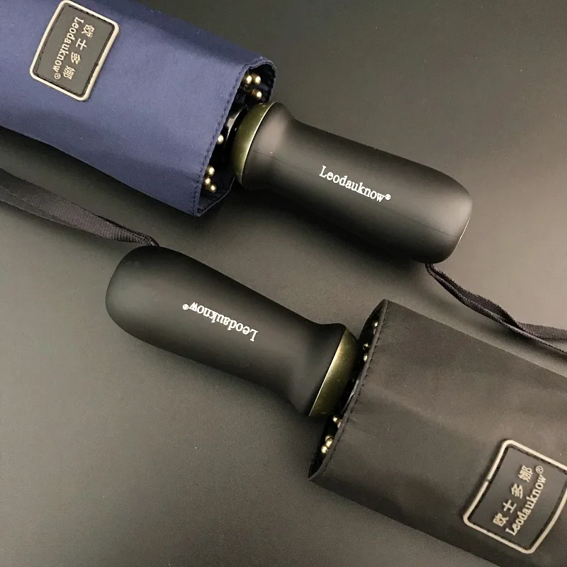 

Genuine Brand Large Folding Umbrella Rain 1.2 Meters Business Men Automatic Umbrellas Windproof Male Parasol Dark Blue And Black