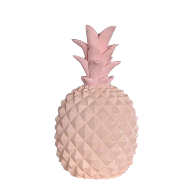 Розовый белый резиновый ананас хранение денег Biggy банк украшение для дома декоративные настольные миниатюрные украшения - Цвет: PM 20x10cm