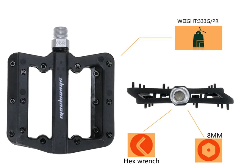 1 пара педали для горного велосипеда MTB педали для велосипеда Плоские Педали из нейлонового волокна MTB велосипедные противоскользящие педали для ног спортивные аксессуары