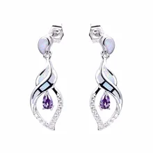 Геометрический 28 мм модные женские туфли стразы серьги стерлингового серебра 925 Белый огненный опал серьги-гвоздики