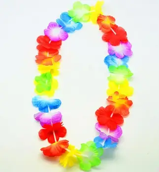 

100pcs/lot Fast Shipping Colorful Hawaiian leis Garland Necklace Fancy Dress Party Hawaii Beach Fun Party Supplies