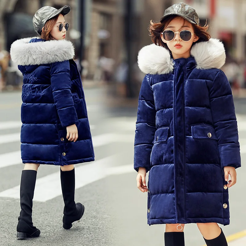 Детские куртки до-30 градусов, детская одежда с подкладкой, г., теплый зимний пуховик утолщенный, верхняя одежда для больших девочек