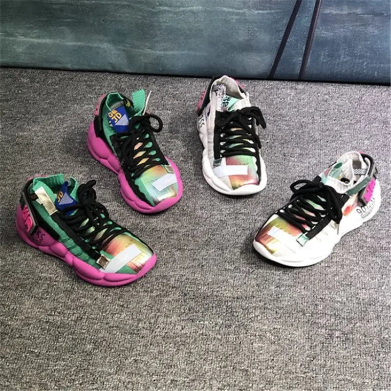 Goede Vrouwen Chunky Sneakers Platform 5cm Dikke Zool Dames Casual Vulcaniseer Schoenen Web Celebrity Vader vrouwelijke mode Sneakers Designer