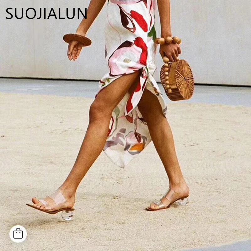 SUOJIALUN 2019 جديد العلامة التجارية شبشب نسائي الصيف هندسية كعب النساء نعال شاطئ شفافة صندل من الكلوريد متعدد الفينيل مربع تو الشرائح SUOJIALUN 2019 جديد العلامة التجارية شبشب نسائي الصيف هندسية كعب النساء نعال شاطئ شفافة صندل من الكلوريد متعدد الفينيل مربع تو الشرائح