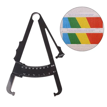 

Black Skinfold Measurement Tape Skinfold Body Fat Caliper Body Fat Tester with Measurement Chart Body Health Care Tool