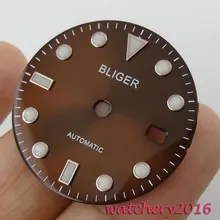 28,5 мм Bliger коричневый циферблат с датой fit 2836 Mingzhu 2813 move мужской t циферблат