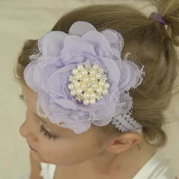 

14PCS Big Lace Flowers Hair Elastic Lace Band Chiffon Flowers Headband Hot Sale Hair Accessory Photo Prop