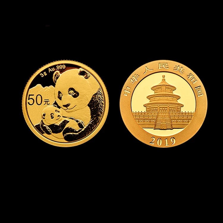 Top China 50 Yuan 2019 Panda Gold Coin (3 gram), fine gold commemorative Coins , Original Real from mint, NEW UNC world Collection 1