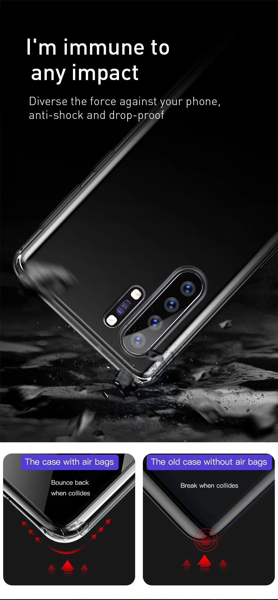 Baseus, прозрачный чехол для телефона huawei P30 Pro, Fundas, Мягкий ТПУ силиконовый чехол, защитная задняя крышка для huawei p30 p30pro Coque