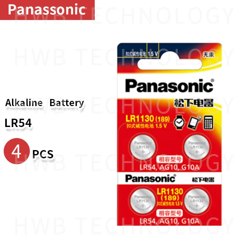 4 шт. 100% натуральная оптовая продажа PANASONIC LR54 189 AG10 L1131 SR1130 G10 V10GA 389 Щелочная Кнопка