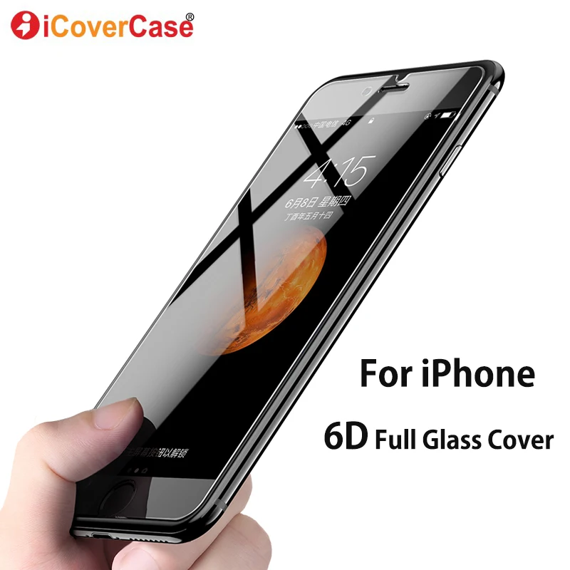 6D полное покрытие закаленное стекло для iPhone XS Max XR защита экрана X 6 6s 7 8 Plus Защитная