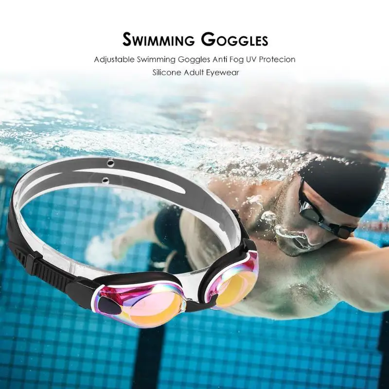Регулируемый плавательный противотуманные очки UV Protecion силиконовый очки для взрослых