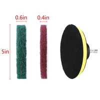 attachment מקדחה 1set לקדוח Hex 6.35mm שסרקו רפידות רוד 5 אינץ Attachment מקדחה מלטש דביק Disk Cleaner עבור ערכת ניקוי אריחים כיורים אמבטיה (2)