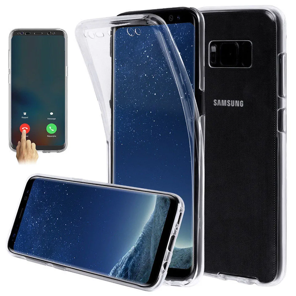 

360 Transparent Silicone TPU Case For Samsung Galaxy S10 S10E S9 S8 Plus A10 A30 A40S A40 A50 M10 M20 Cover Full Phone Cases