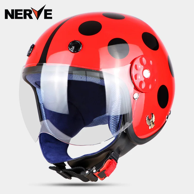 NERVE kids шлем vesp moto W козырек с открытым лицом 3/4 rcycle для мотокросса Capacete Casco jet Ретро