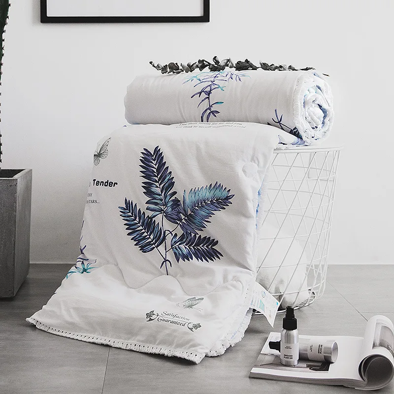 

Summer Quilt Air-conditioning Comforter cool Feeling in Summer 110x150cm 100% Micro Fabric Fox Spring Plant Pastoral Textiles
