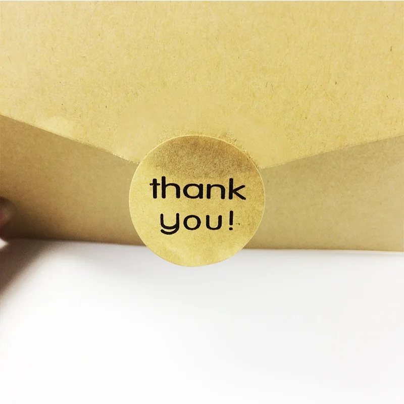 

120pcs/lot 'THANK YOU' Series Round Kraft Paper Seal Stickers DIY Gift Baking Handmade Product Decoration Stickers Scrapbooking
