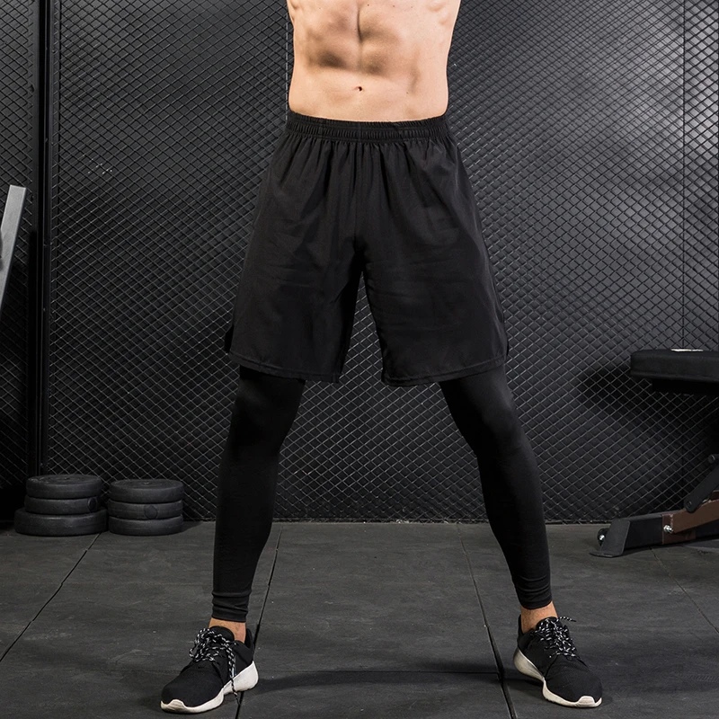 2 в 1 мужские спортивные штаны для бега черные брюки мужские леггинсы для фитнеса баскетбольная тренировочная спортивная одежда