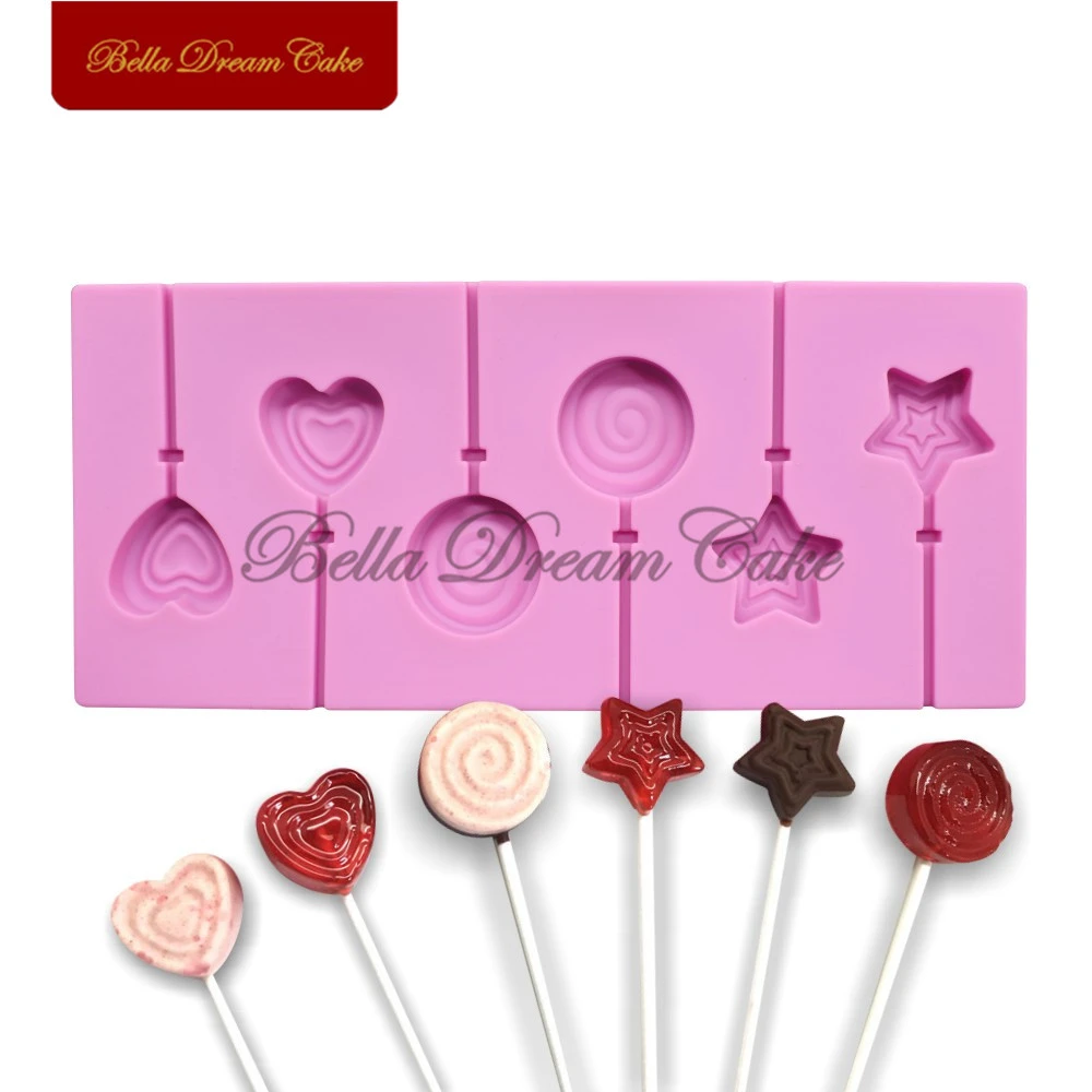 Silicone Lollipop Chocolate Mold Candy Making Mold Chocolate Mould Star Heart 