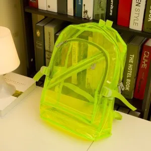 

Transparent Clear Plastic Waterproof Backpack for Teenage Girls PVC School Bags Shoulders bag space backpack Preppy