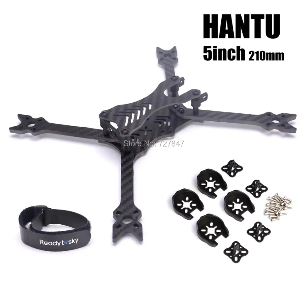NEW HANTU 5 Inch 210mm 210 pure carbon fiber frame kit with 4mm arm 3D printing parts for FPV Ghost RC cross racing drone