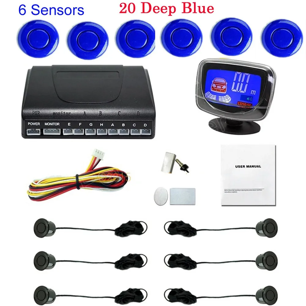Car Reverse Parking Sensor 44 colors for selection 6 Sensors with
