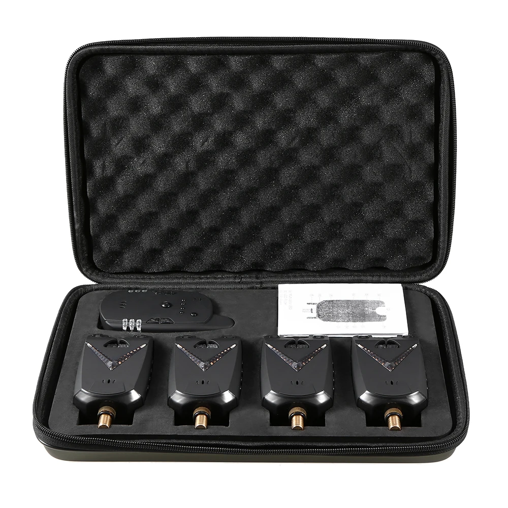

Lixada Fishing Bite Alarms Set Fishing Receiver Wireless Digital Fishing Alarm Sound Alert Kit Led Alarm Indicator with Case