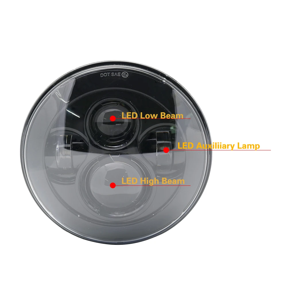 Super Thin 7 Inch LED Headlights 7 LED Headlight H4 Hilow Beam Auto Headlight For Jeep Puch Kenworth Nissan Suzuki Samurai (8)