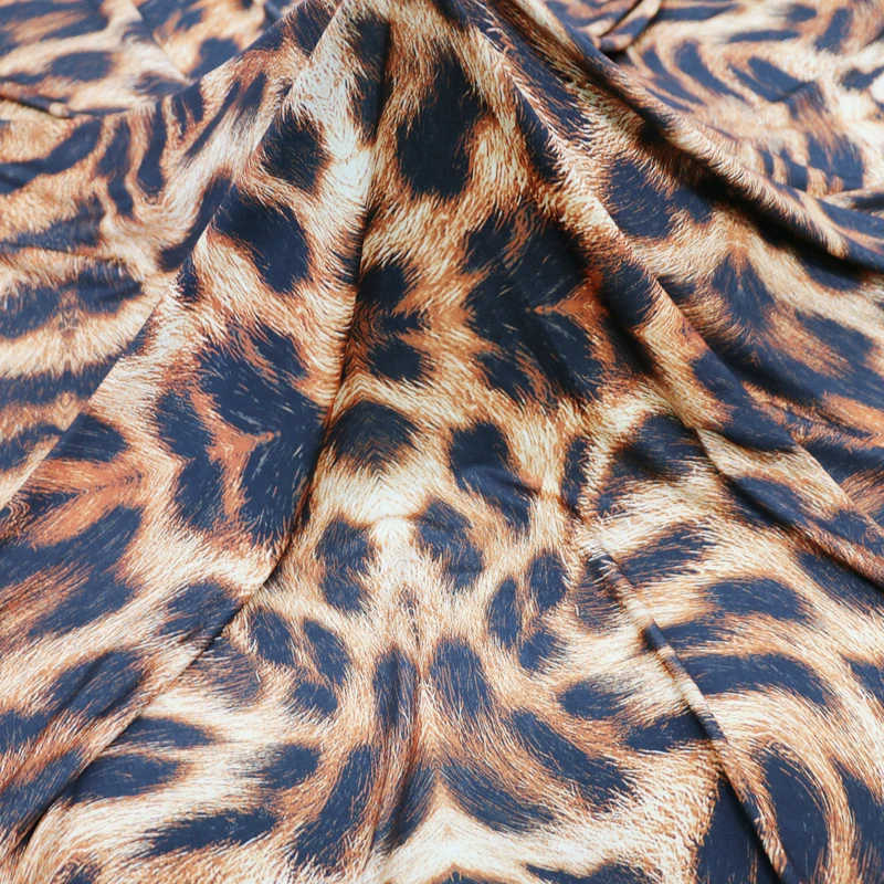 

50cm*155cm Africa Print Material Soft Polyester Lycra Fabric Tiger Stripes Design Dress