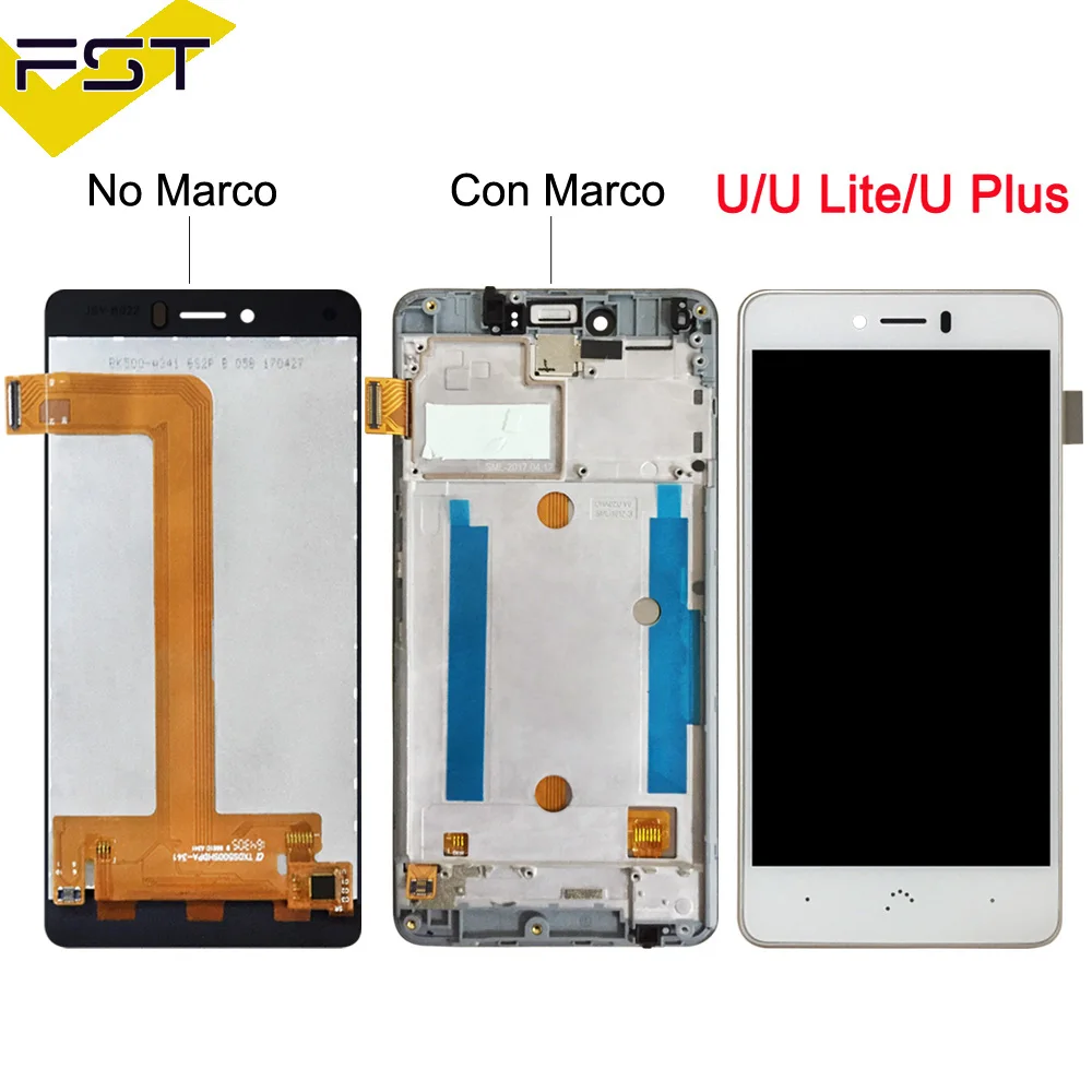 Koop 100% Getest Voor BQ Aquaris U plus U lite Lcd scherm + Touch Screen Digitizer Vergadering voor BQ U LCD Pantalla Táctil Con Marco