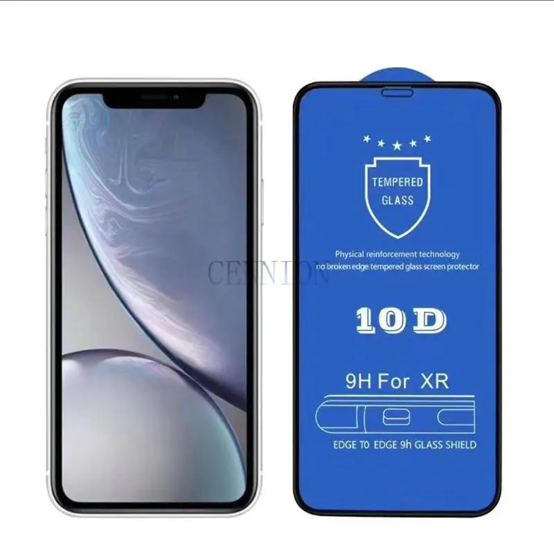 Anti-Scratch 10D Full Cover Tempered Glass Protector for iPhone 13 12 11 X XR Xs Max 6s 6 8 7 plus 10pcs include retail package