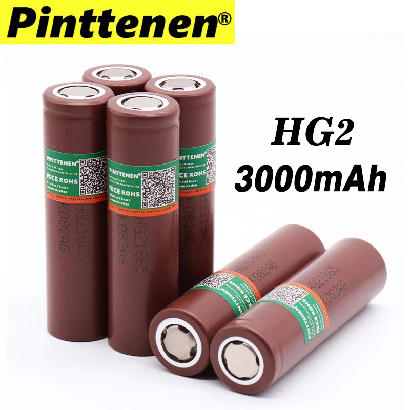 100% Новый оригинальный аккумулятор HG2 18650 3000 mAh 18650HG2 3 6 V разрядка 20A для LG