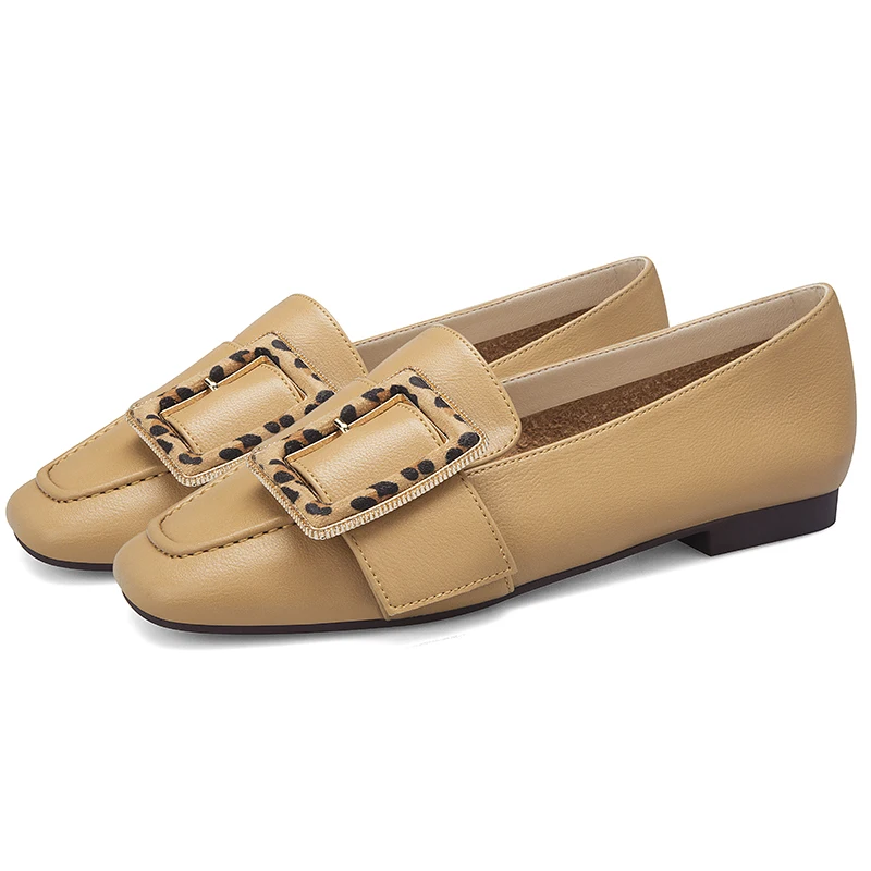 

2019 Spring Round Toe Soft Black Apricot Woman Loafers Flats Slip-on Casaul Shoes Female footwear 11811ABX2193