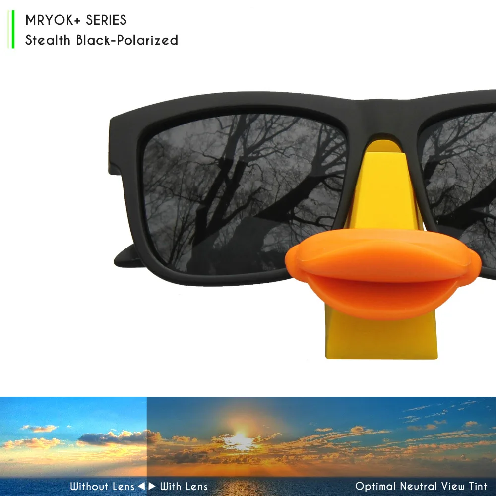 Mryok+ POLARIZED Resist SeaWater Replacement Lenses for Oakley Badman Sunglasses Stealth Black