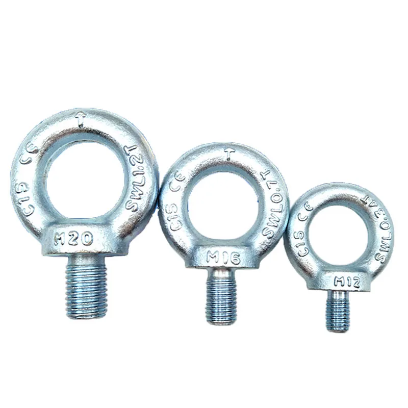 

2pcs zinc plating screw rings M6-M20 eyebolt Lifting Eye Bolts Ring Screw Loop Hole Bolt For Cable Rope Lifting